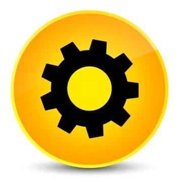 Process icon elegant yellow round button Stock Illustration