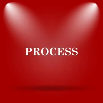 Process icon. Flat icon on red background.. Stock Illustration