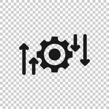 Process icon in flat style. Arrow and gear vector illustration on white isola イラスト素材