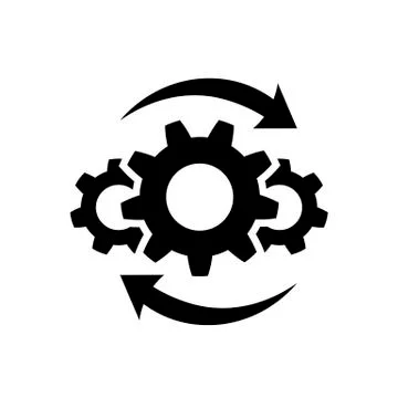 Process icon in flat style on white Stock Illustration