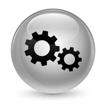 Process icon glassy white round button Illustrazione stock