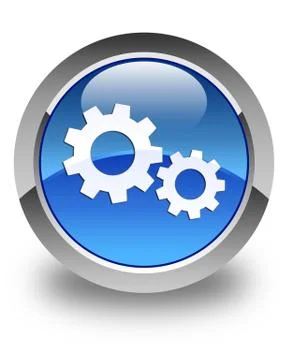 Process icon glossy blue round button Illustrazione stock