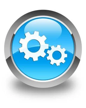 Process icon glossy cyan blue round button Illustrazione stock