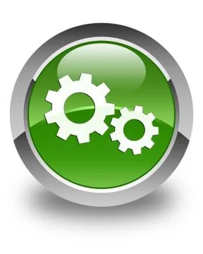 Process icon glossy soft green round button Stock Illustration