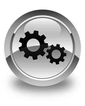 Process icon glossy white round button Illustrazione stock