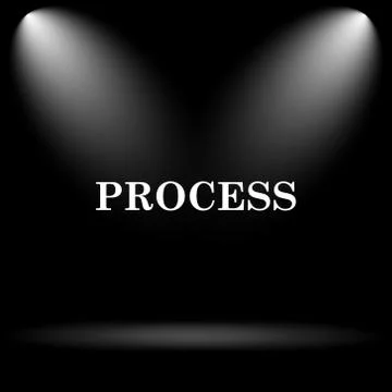 Process icon. Internet button on black background.. Illustrazione stock
