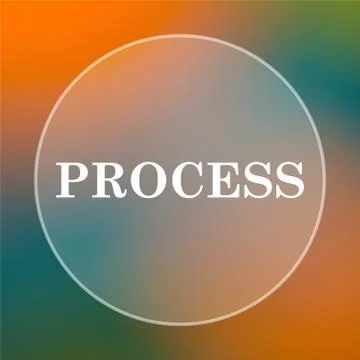 Process icon. Internet button on colored  background.. Stock Illustration