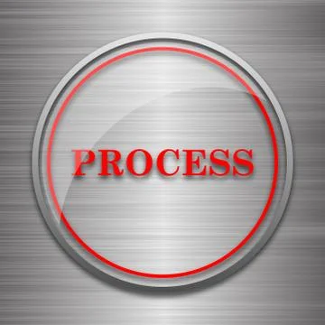 Process icon. Internet button on metallic background.. Stockillustratie