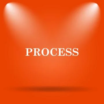 Process icon. Internet button on orange background.. Illustrazione stock