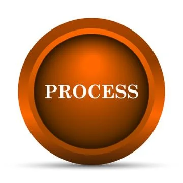 Process icon. Internet button on white background.. Illustrazione stock