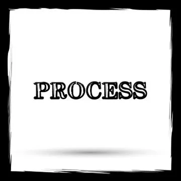 Process icon. Internet button on white background. Outline design imitating p Illustrazione stock