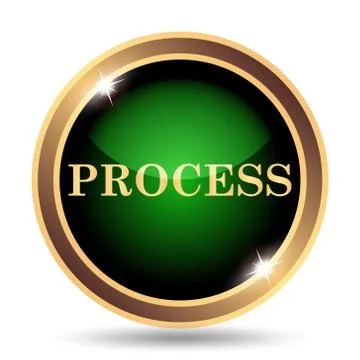 Process icon. Internet button on white background.. Illustrazione stock