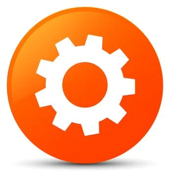 Process icon orange round button Stock Illustration
