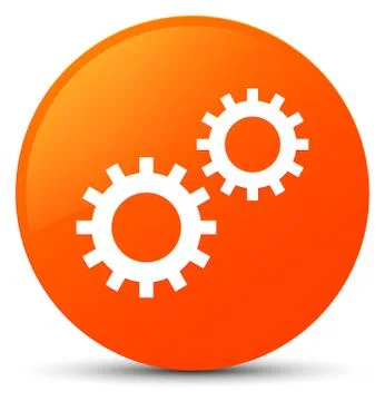 Process icon orange round button Stock Illustration