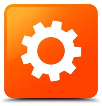 Process icon orange square button Stock Illustration
