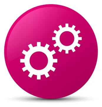 Process icon pink round button Stock Illustration