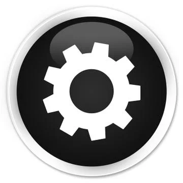 Process icon premium black round button Stock Illustration