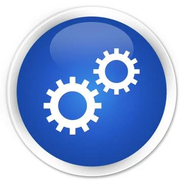 Process icon premium blue round button Stock Illustration
