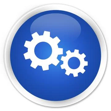 Process icon premium blue round button Stock Illustration