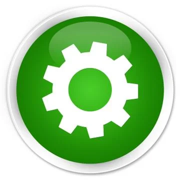 Process icon premium green round button Illustrazione stock