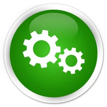 Process icon premium green round button Stock Illustration
