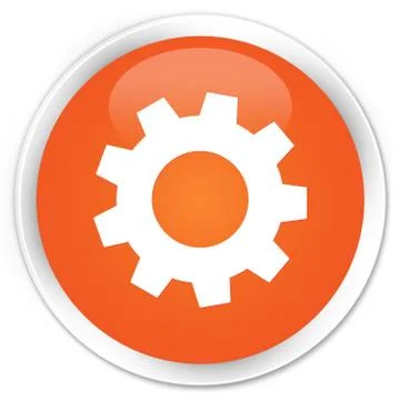 Process icon premium orange round button Stock Illustration