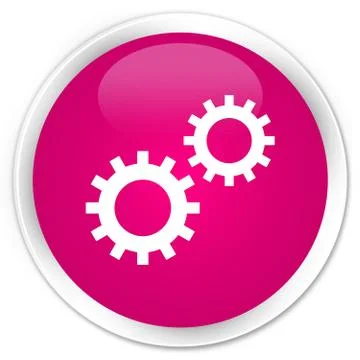Process icon premium pink round button Stock Illustration