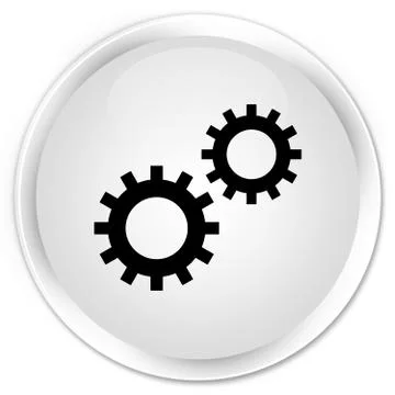 Process icon premium white round button Stock Illustration