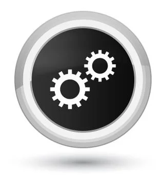 Process icon prime black round button Stock Illustration