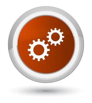 Process icon prime brown round button Illustrazione stock