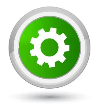Process icon prime green round button Stock Illustration