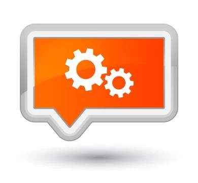 Process icon prime orange banner button Stock Illustration