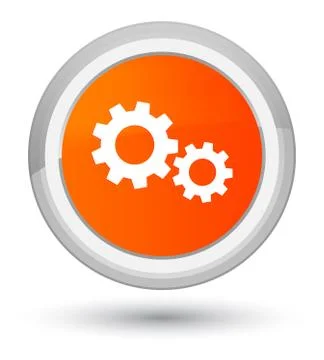 Process icon prime orange round button Stock Illustration