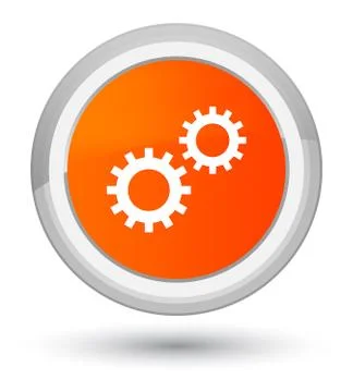 Process icon prime orange round button Stock Illustration