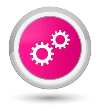 Process icon prime pink round button Stock Illustration