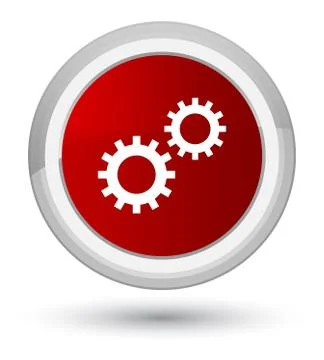 Process icon prime red round button Stock Illustration
