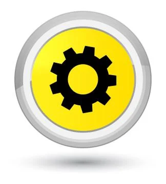 Process icon prime yellow round button Stock Illustration