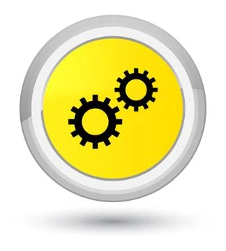 Process icon prime yellow round button Stock Illustration