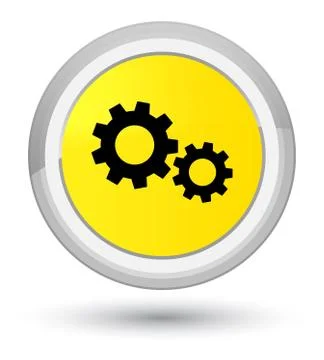 Process icon prime yellow round button Stock Illustration