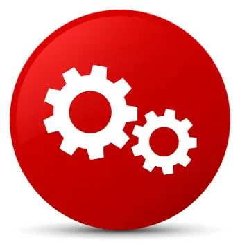 Process icon red round button Stock Illustration