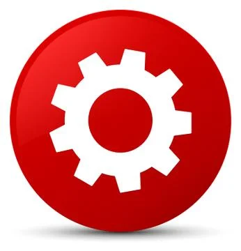 Process icon red round button Stock Illustration