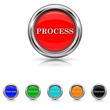 Process icon - six colours set Illustrazione stock