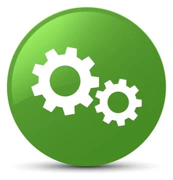 Process icon soft green round button Stock Illustration