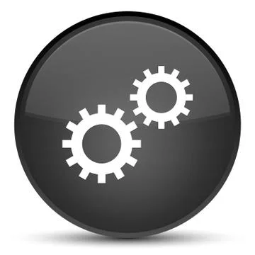Process icon special black round button Stock Illustration
