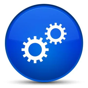 Process icon special blue round button 스톡 일러스트