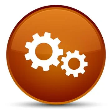 Process icon special brown round button Illustrazione stock