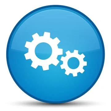 Process icon special cyan blue round button Stock Illustration