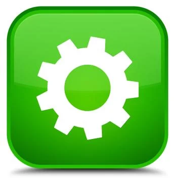 Process icon special green square button Stock Illustration