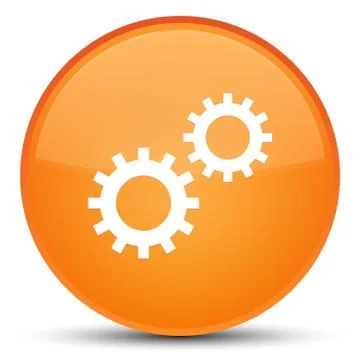 Process icon special orange round button Stock Illustration