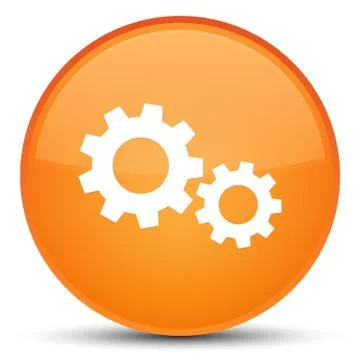 Process icon special orange round button Stock Illustration